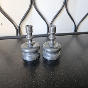 Vintage Brazilian Pewter Candle Holders